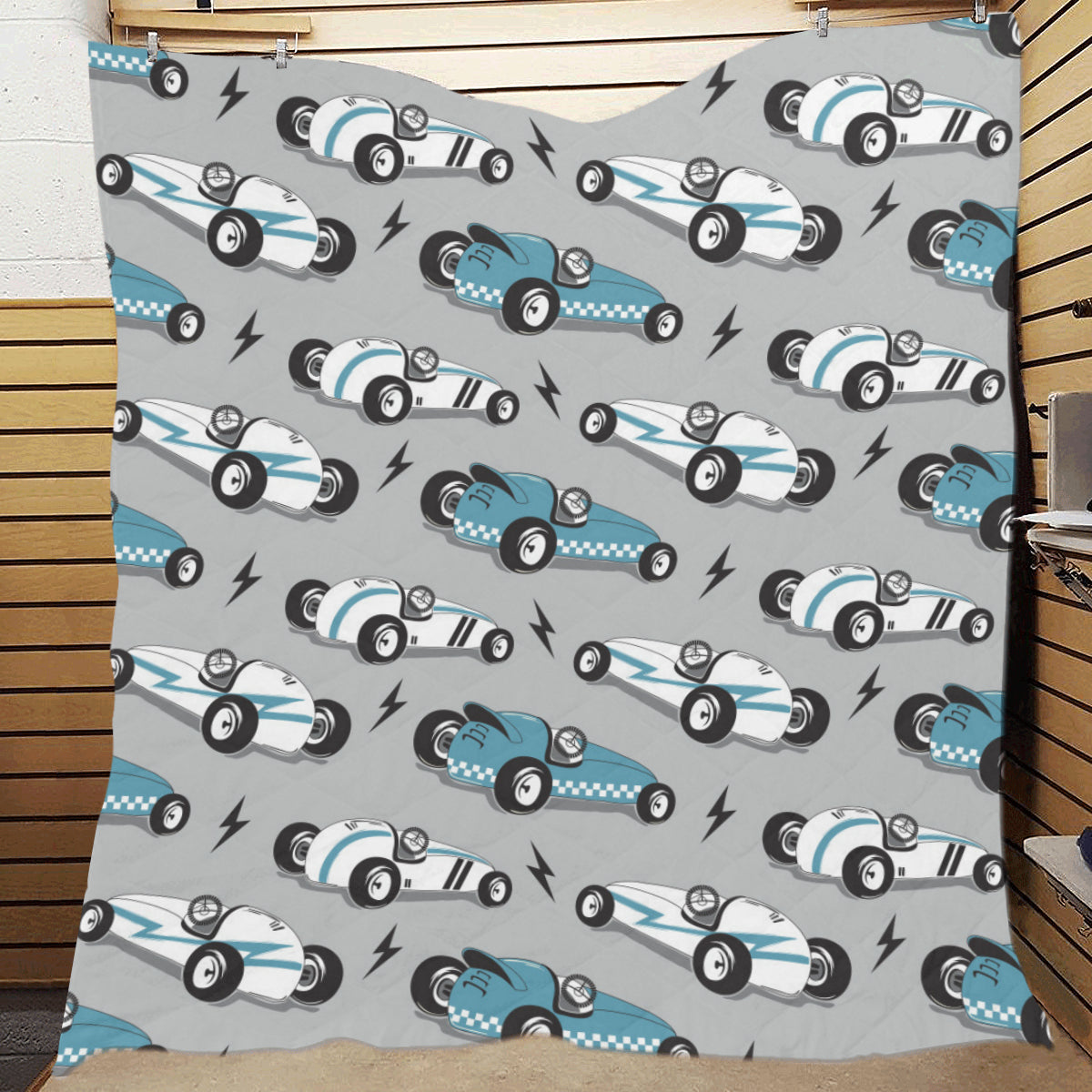 Racing Vintage Pattern Print Design A02 Premium Quilt