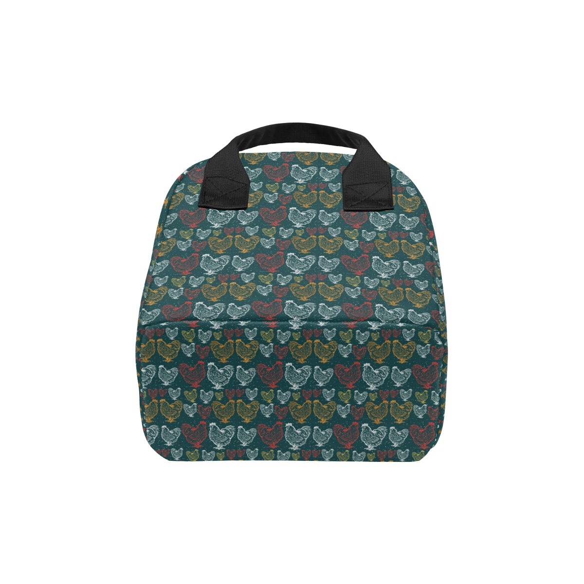Rooster Hand Draw Design Insulated Lunch Bag