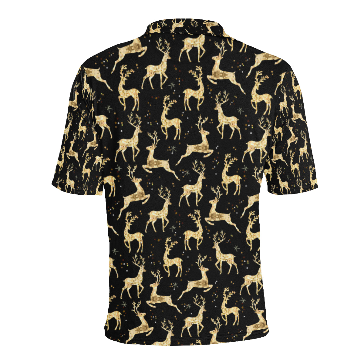 Deer Gold Pattern Men Polo Shirt