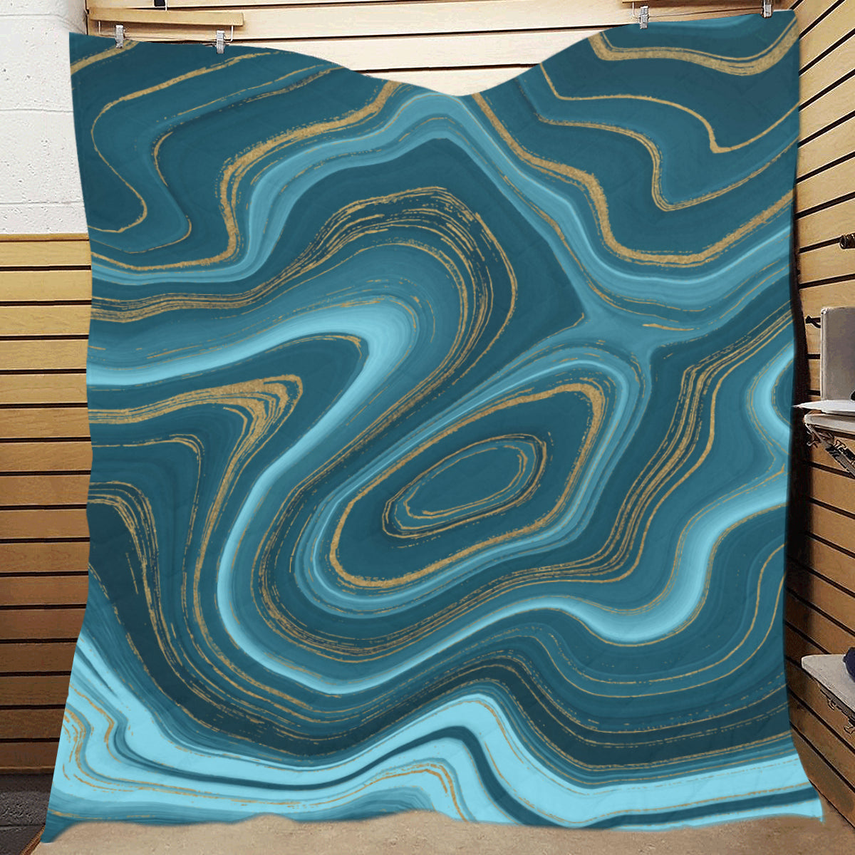 Liquid Pattern Print Design 04 Premium Quilt