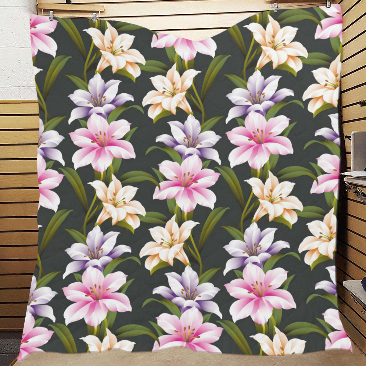 Lily Pattern Print Design LY01 Premium Quilt