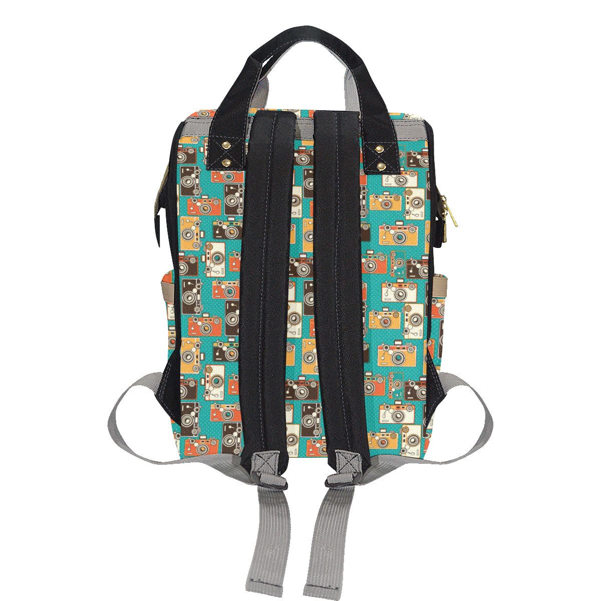 Camera Pattern Print Design 02 Diaper Bag Backpack