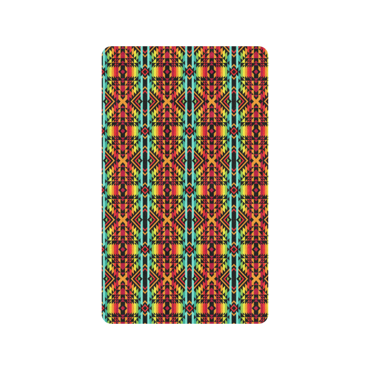 Kente Red Design African Print Rubber Doormat