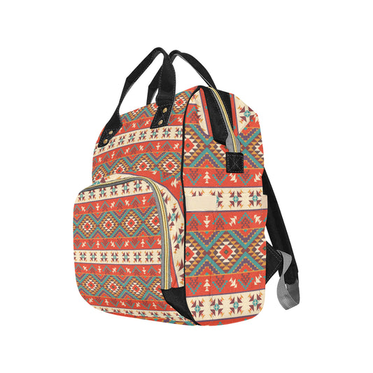 Aztec Red Print Pattern Diaper Bag Backpack