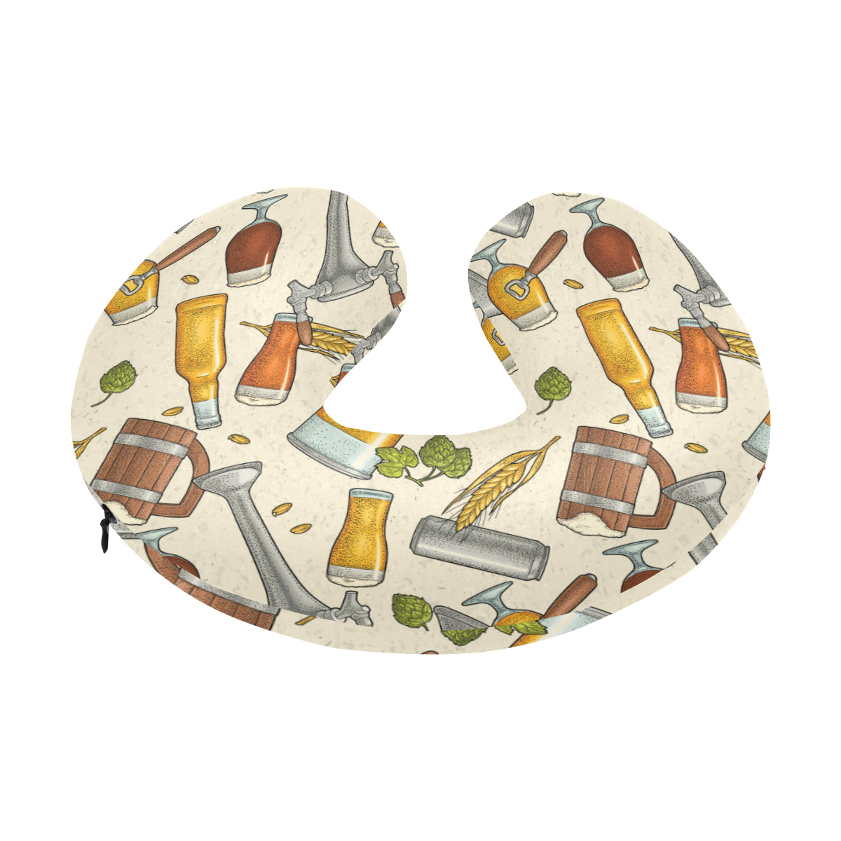 Beer Pattern Print Design 05 U-Shaped Travel Neck Pillow