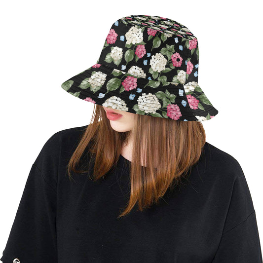 Hydrangea Pattern Print Design HD09 Unisex Bucket Hat