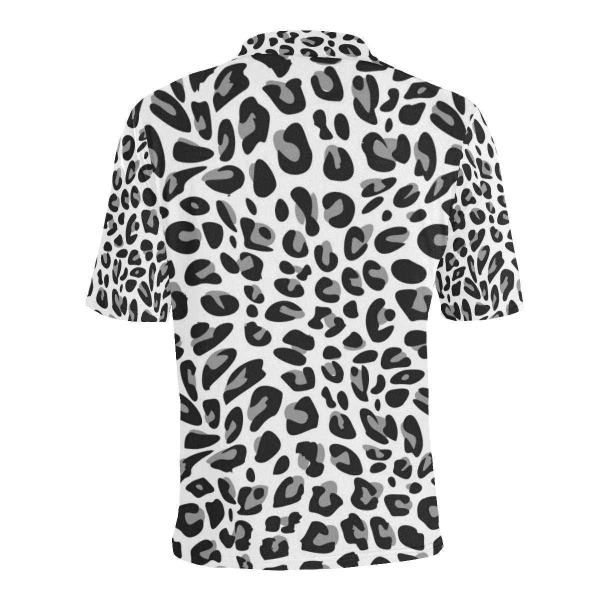 Snow Leopard Skin Print Men Polo Shirt