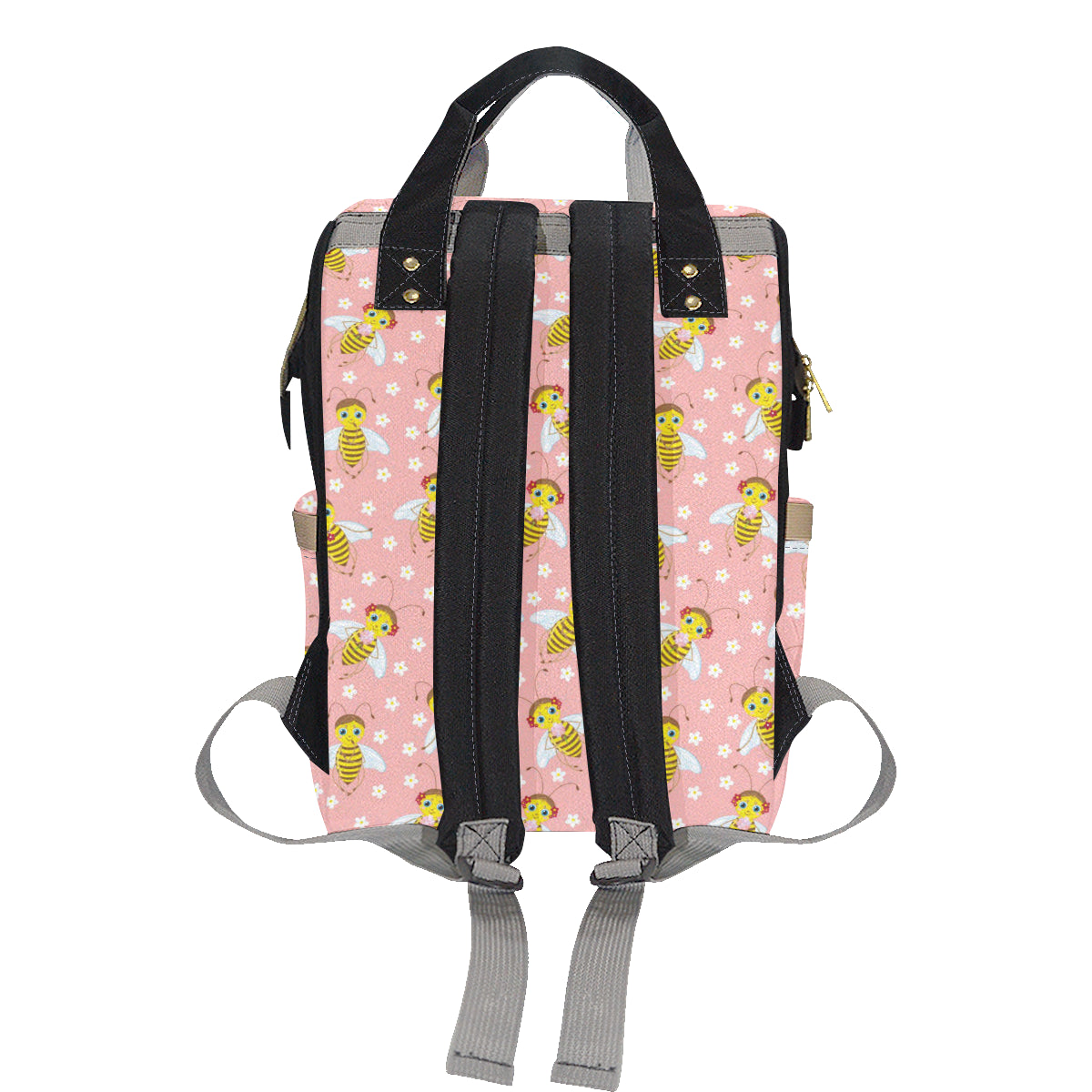Bee Pattern Print Design BEE07 Diaper Bag Backpack