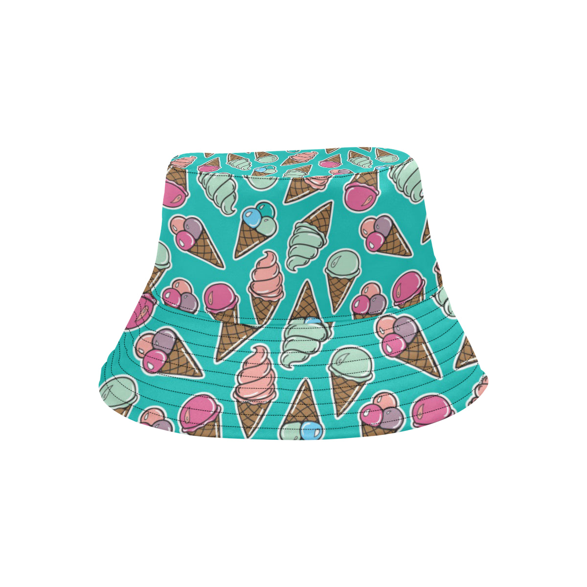 Ice Cream Pattern Print Design IC01 Unisex Bucket Hat