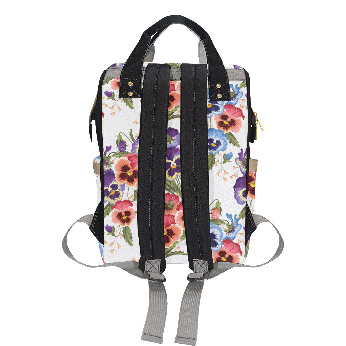 Pansy Pattern Print Design PS06 Diaper Bag Backpack