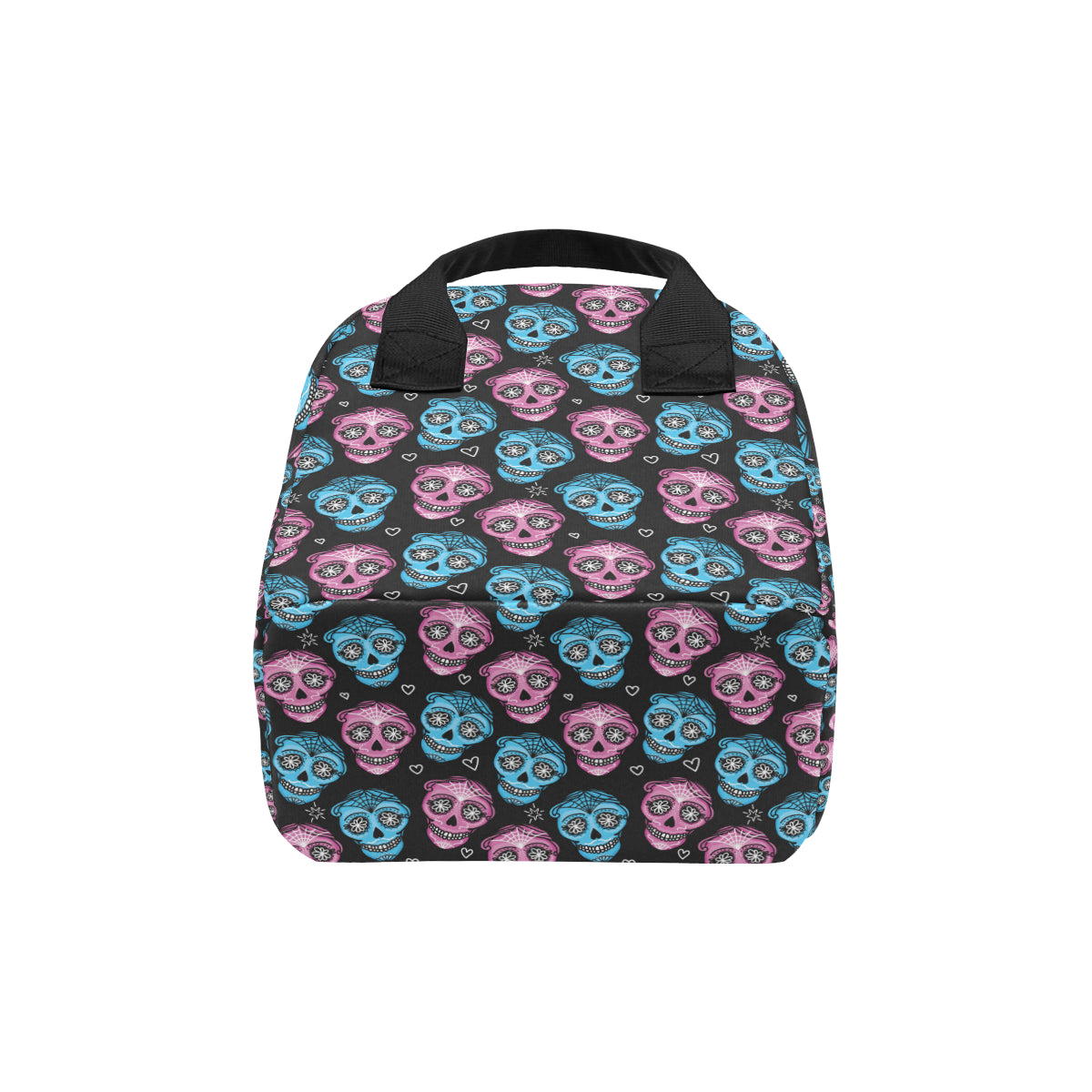 Day of the Dead Skull Print Pattern Insulated Lunch Bag