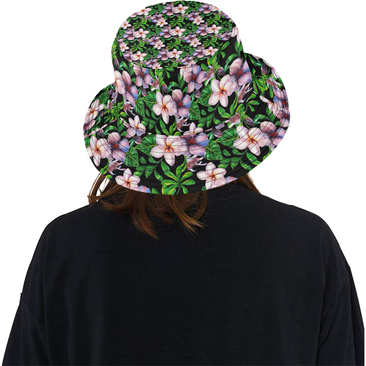 Plumeria Pattern Print Design PM01 Unisex Bucket Hat
