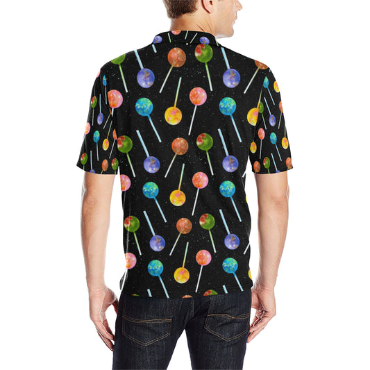 Lollipop Pattern Print Design LL04 Men Polo Shirt