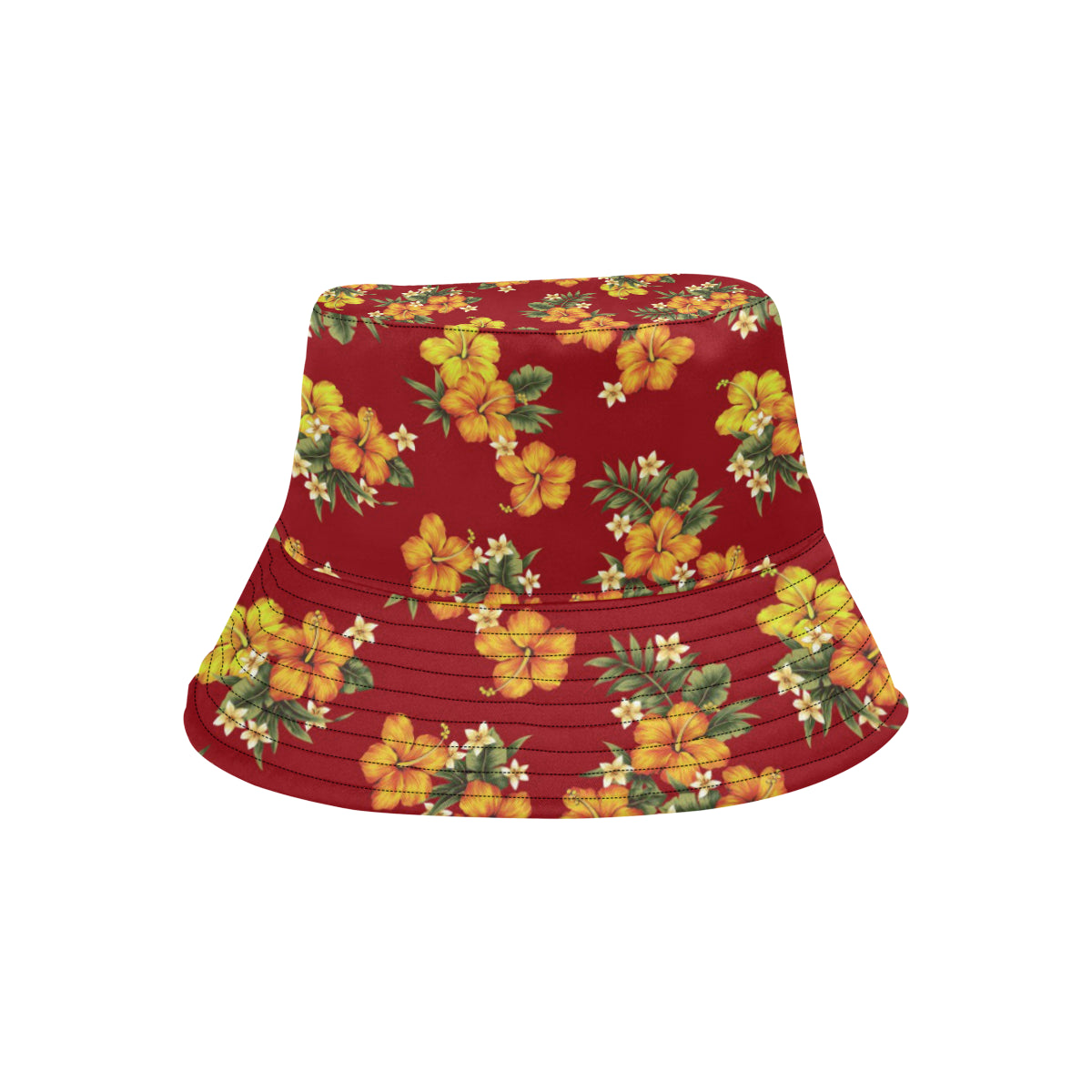 Orange Hibiscus Pattern Print Design HB026 Unisex Bucket Hat