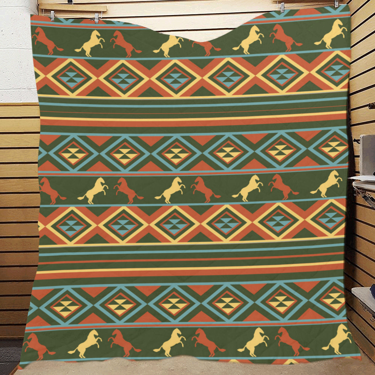 Horse Western Pattern Premium Quilt