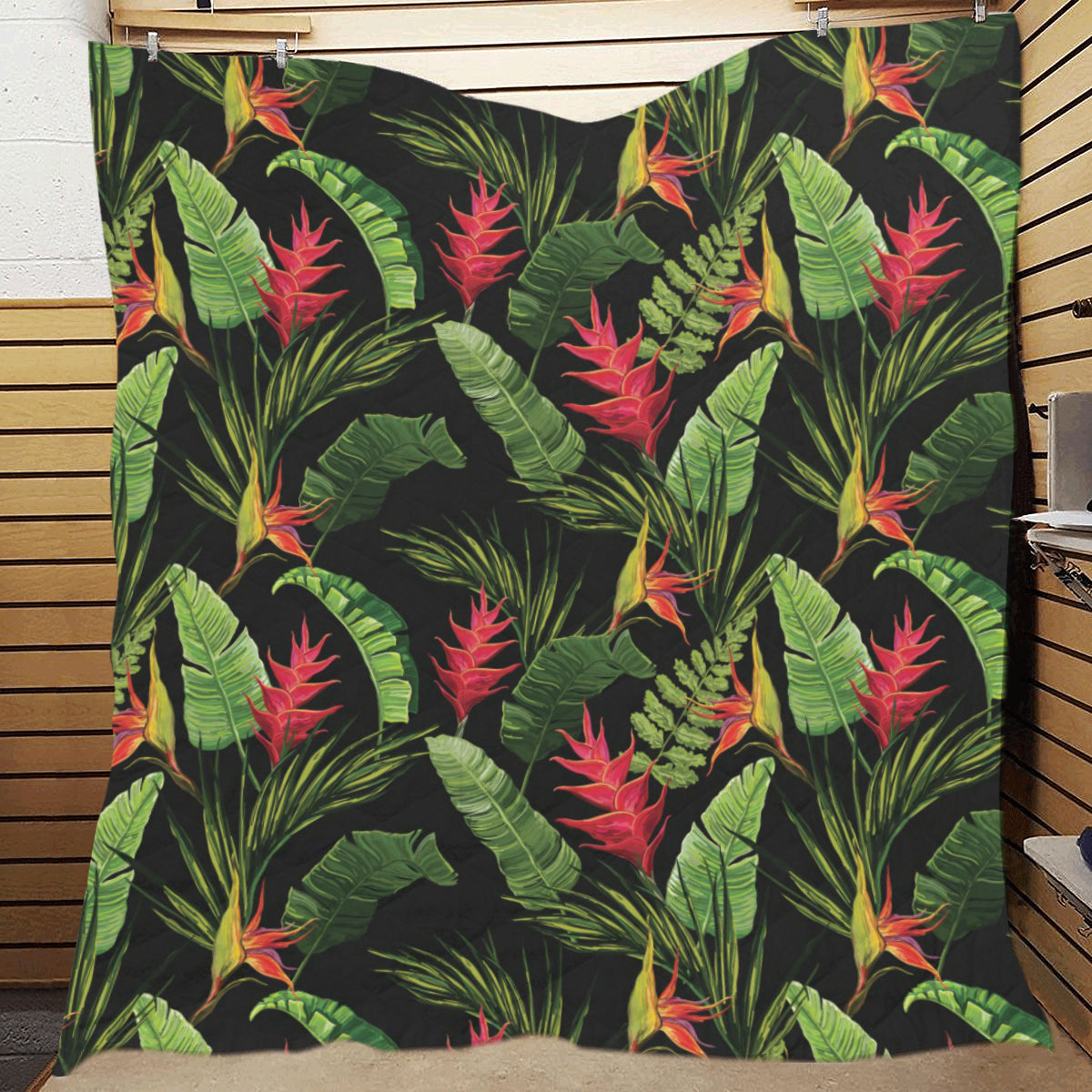 Bird Of Paradise Pattern Print Design BOP010 Premium Quilt