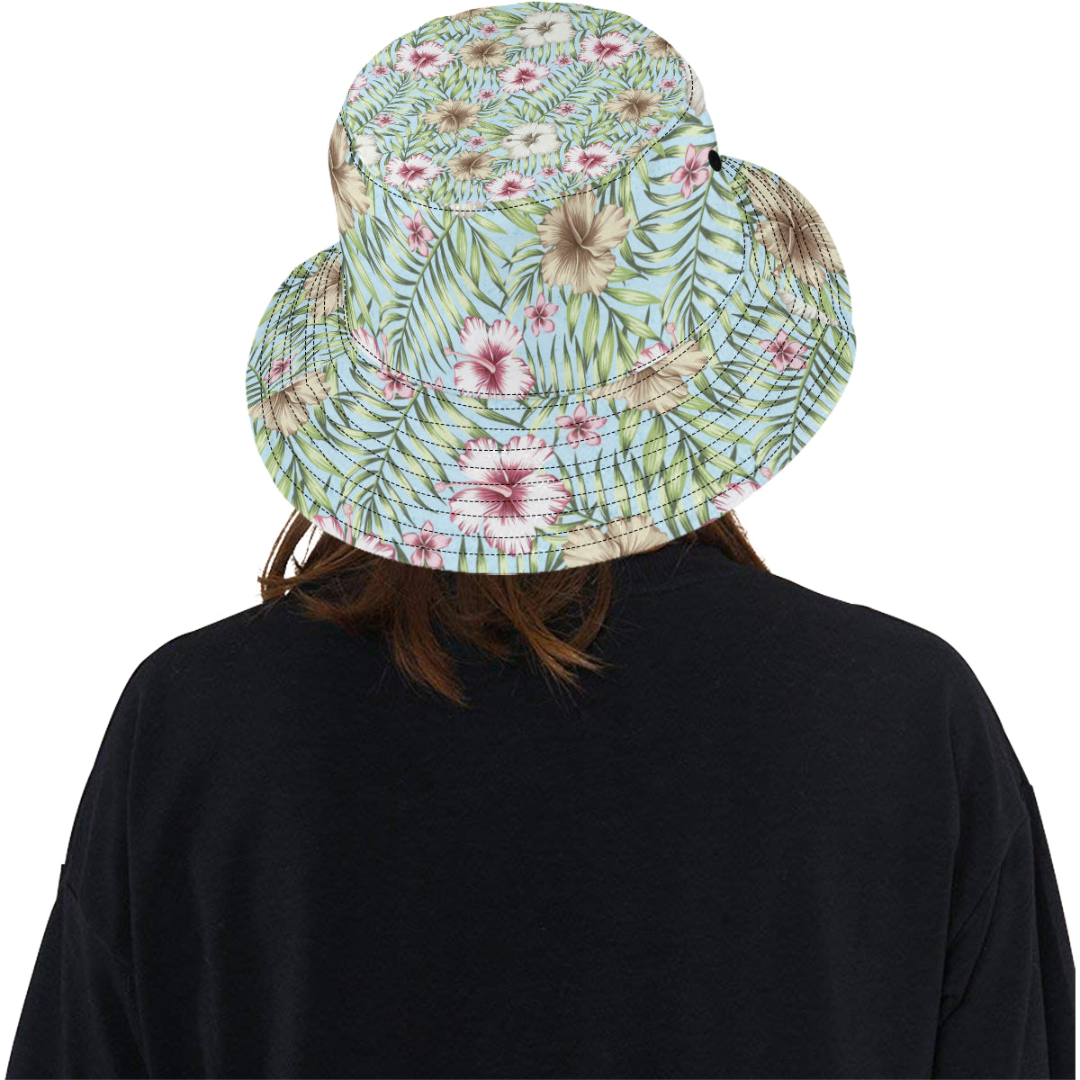 Tropical Flower Pattern Print Design TF05 Unisex Bucket Hat