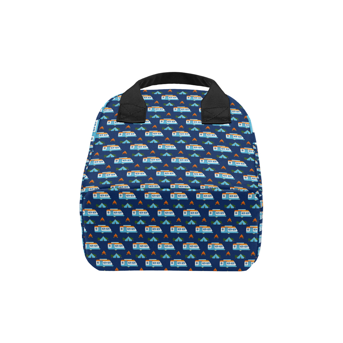Camper Pattern Camping Themed No 3 Print Insulated Lunch Bag