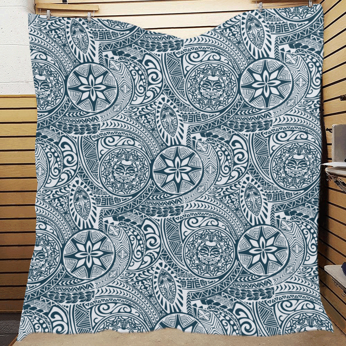 Polynesian Pattern Print Design A03 Premium Quilt