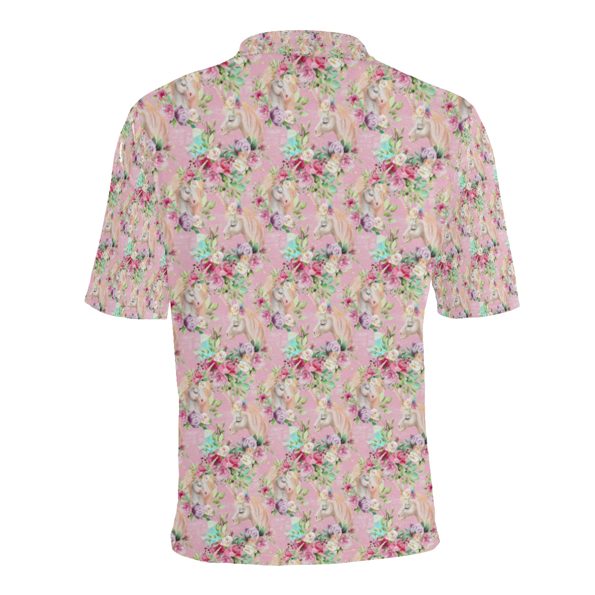 Unicorn Princess with Rose Men Polo Shirt