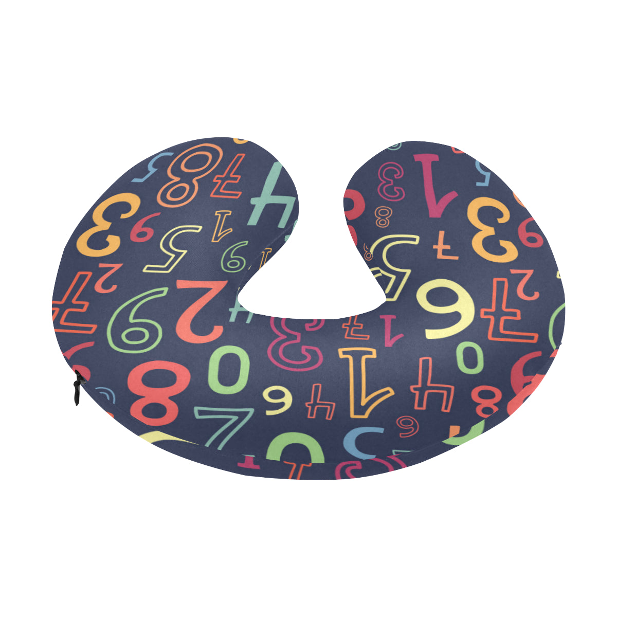 Number Pattern Print Design A01 U-Shaped Travel Neck Pillow