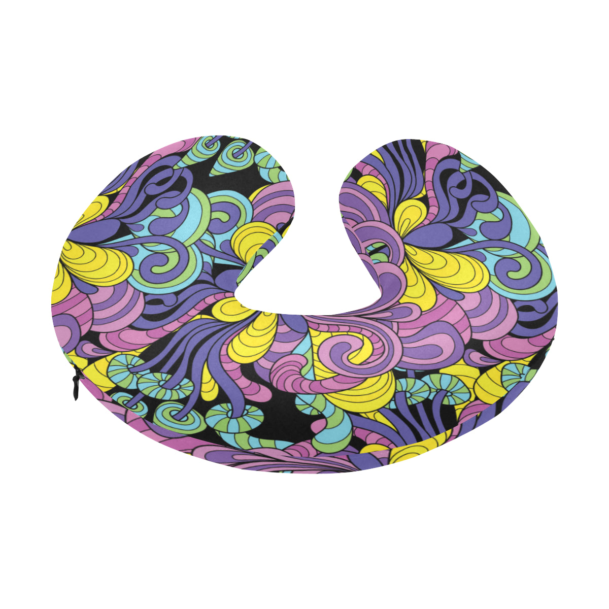 Psychedelic Pattern Print Design A04 U-Shaped Travel Neck Pillow