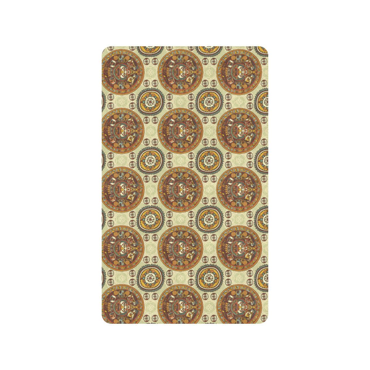 Calendar Aztec Themed Print Pattern Rubber Doormat