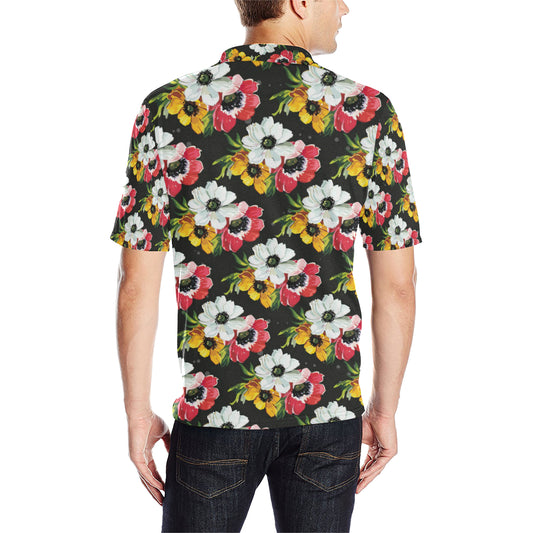 Anemone Pattern Print Design AM07 Men Polo Shirt