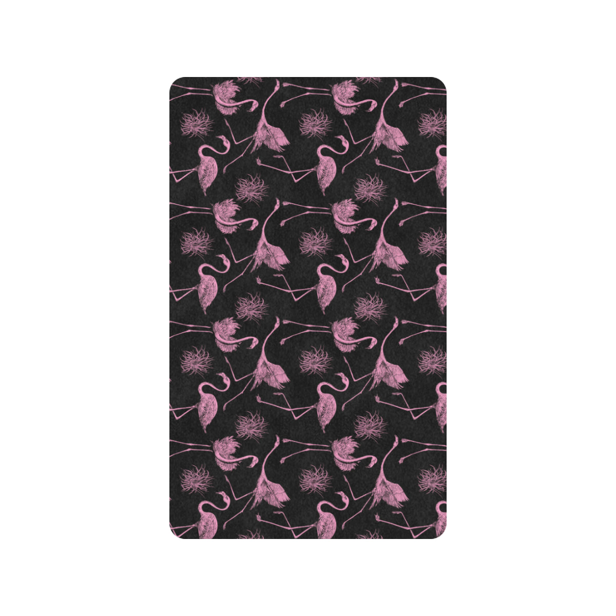 Flamingo Pink Print Pattern Rubber Doormat