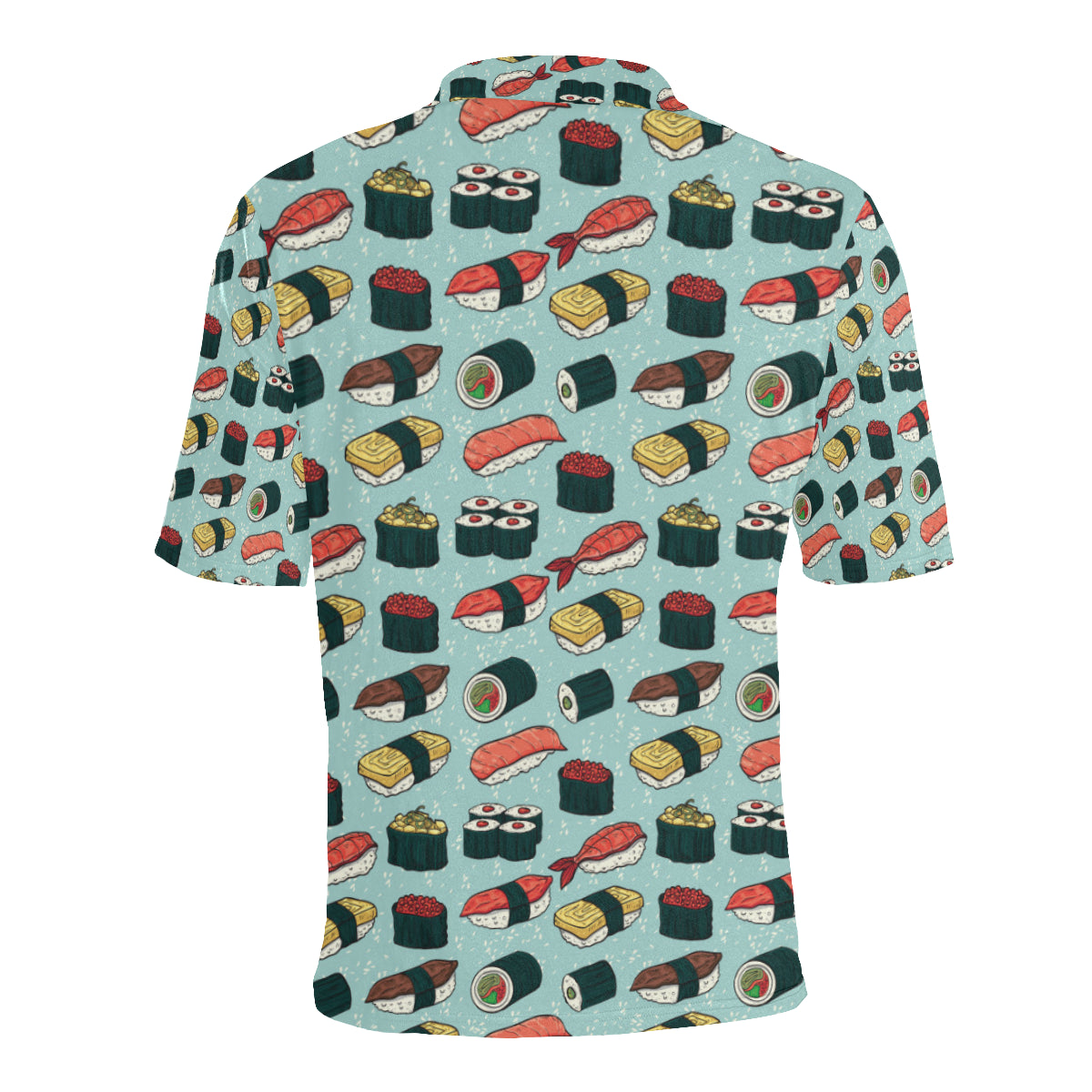 Sushi Pattern Design Men Polo Shirt