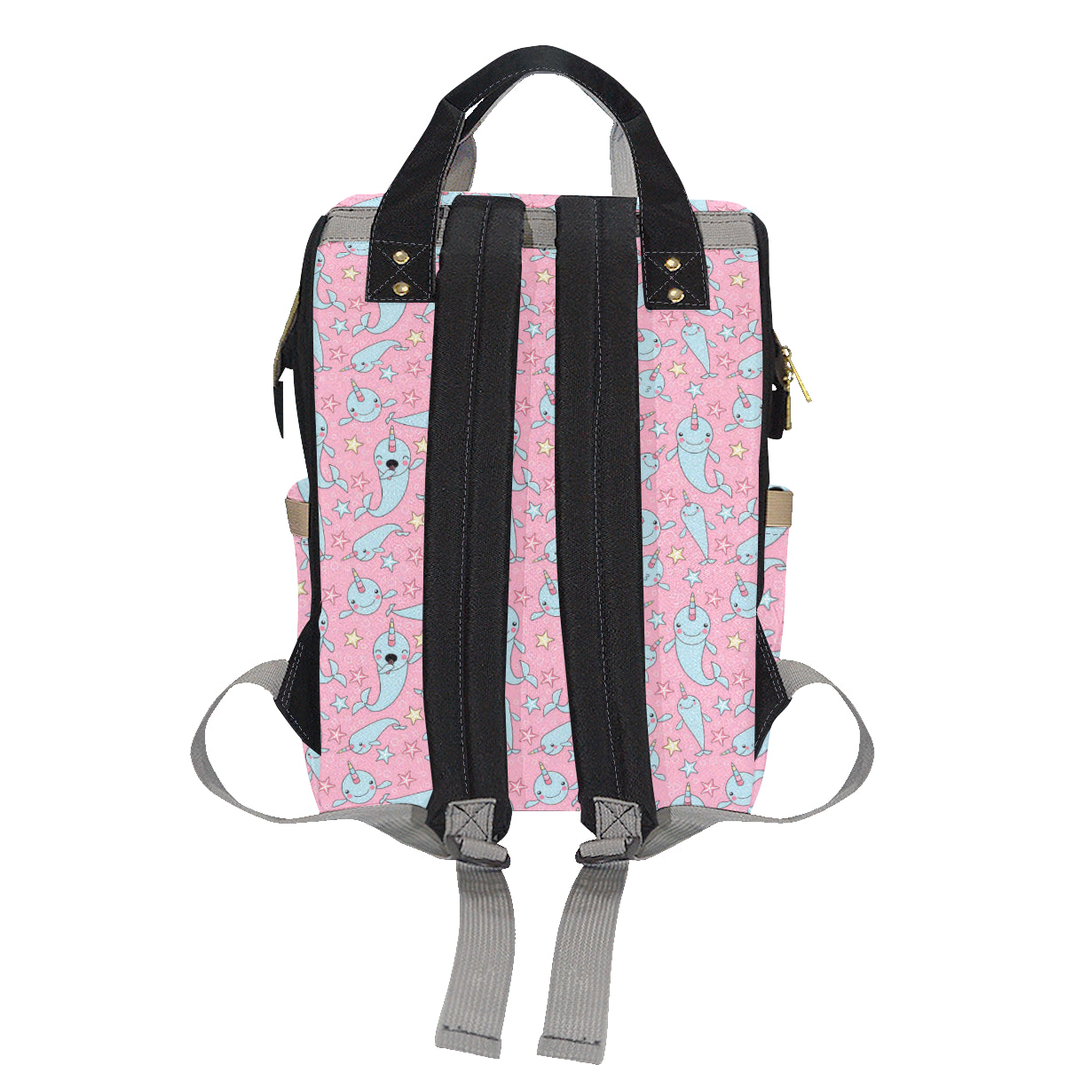 Narwhal Cartoon Cute Print Diaper Bag Backpack
