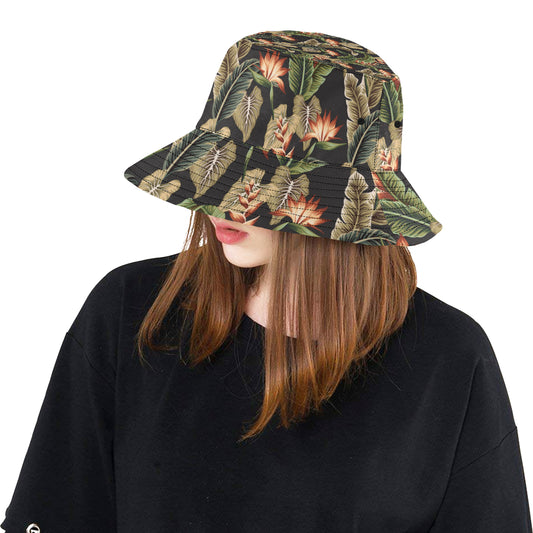 Tropical Flower Pattern Print Design TF014 Unisex Bucket Hat