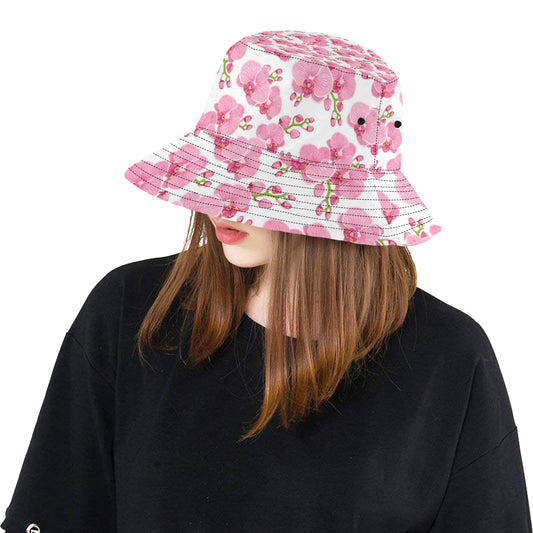 Orchid Pink Pattern Print Design OR07 Unisex Bucket Hat