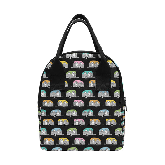 Camper Pattern Camping Themed No 2 Print Insulated Lunch Bag