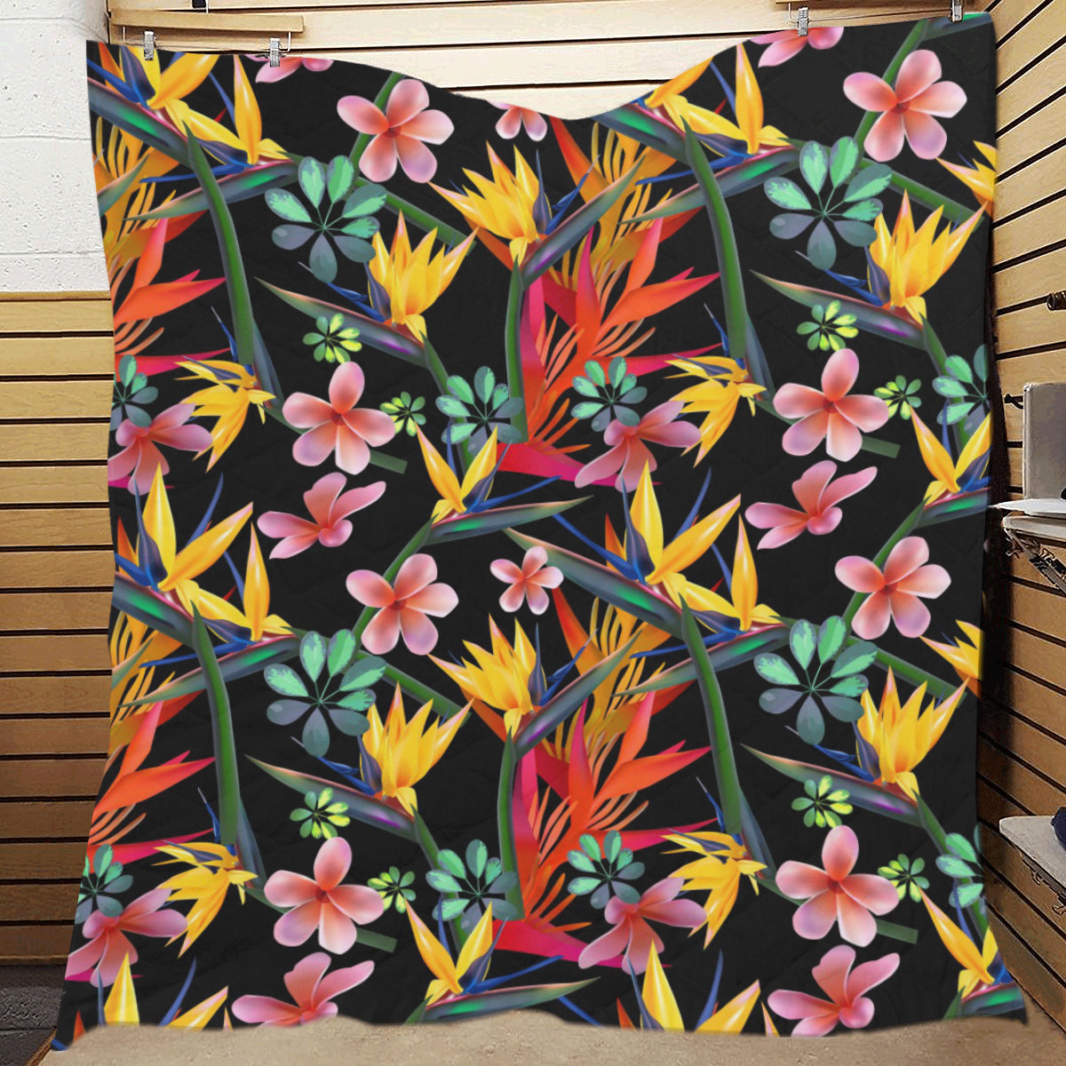 Tropical Flower Pattern Print Design TF015 Premium Quilt