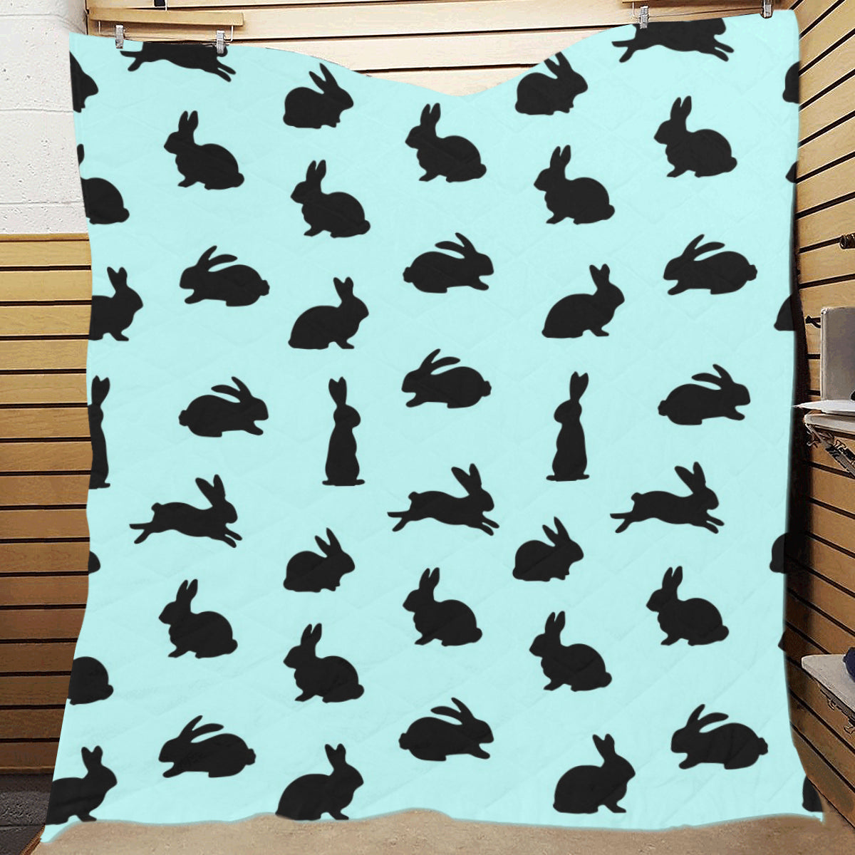 Rabbit Pattern Print Design RB010 Premium Quilt
