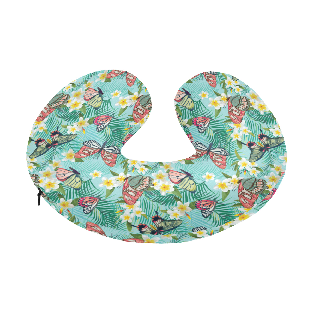 Butterfly Pattern Print Design 09 U-Shaped Travel Neck Pillow
