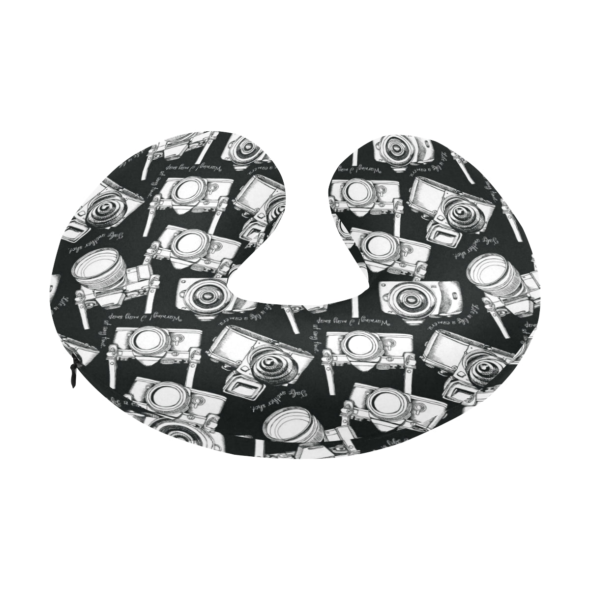 Camera Pattern Print Design 01 U-Shaped Travel Neck Pillow