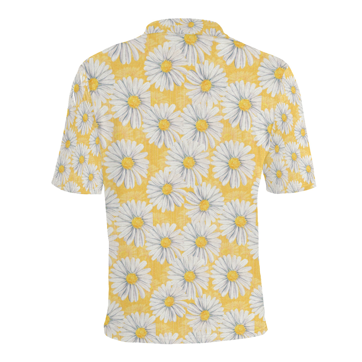Daisy Yellow Watercolor Print Pattern Men Polo Shirt