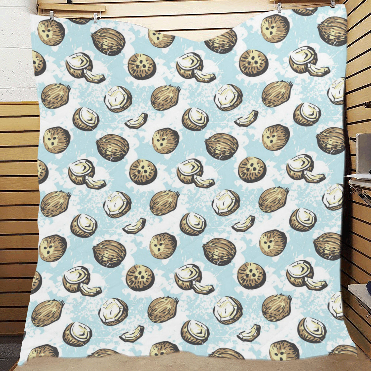 Coconut Pattern Print Design CN01 Premium Quilt