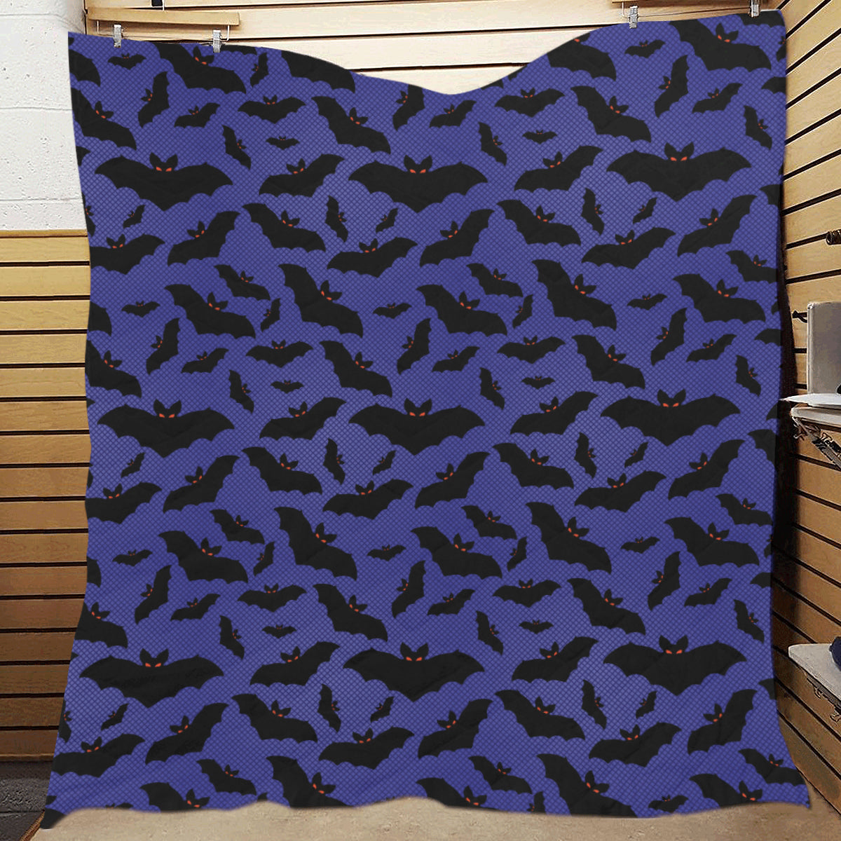 Bat Halloween Pattern Print Design 02 Premium Quilt