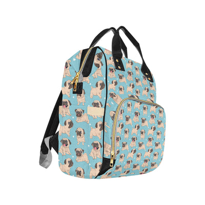 Pug Pattern Print Design A03 Diaper Bag Backpack