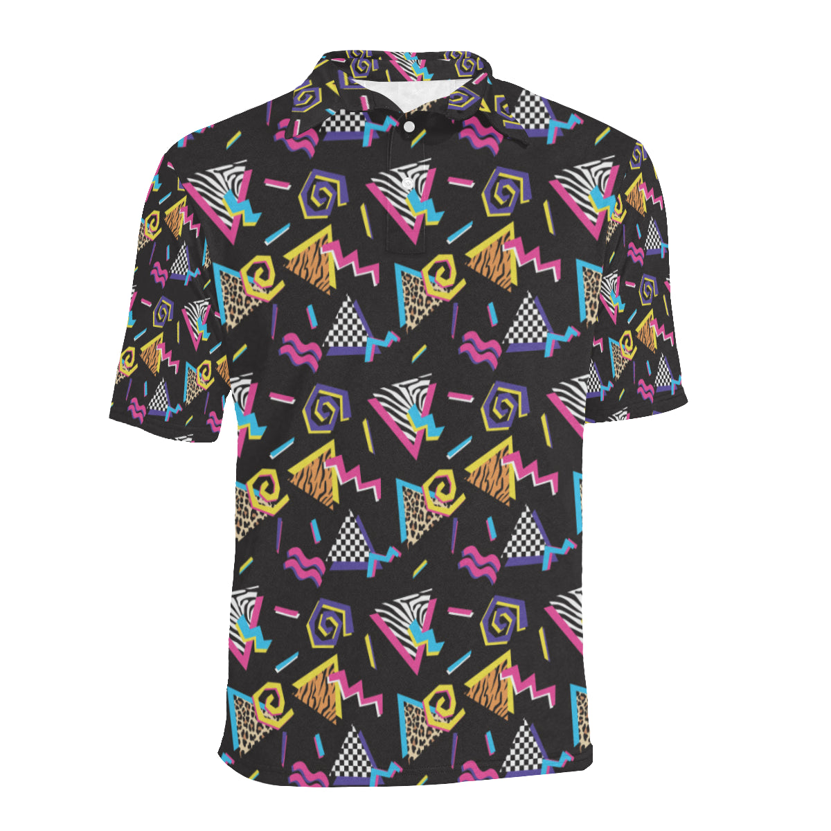 80s Pattern Print Design 3 Men Polo Shirt