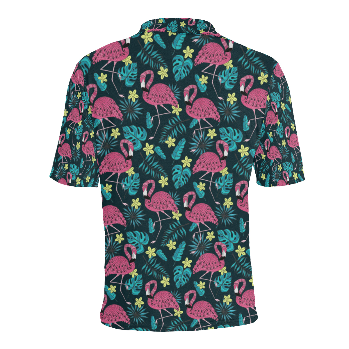 Flamingo Print Pattern Men Polo Shirt