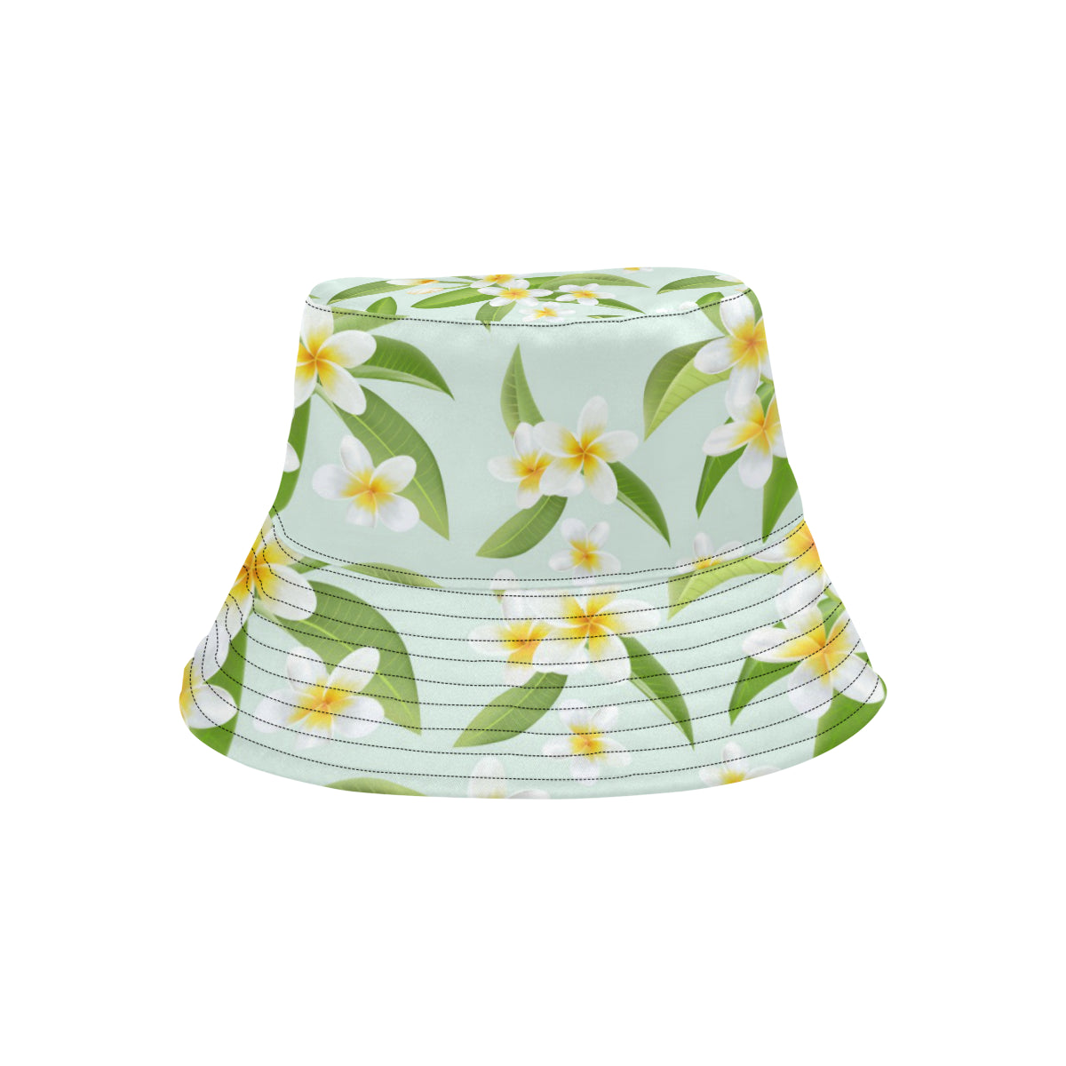 Yellow Plumeria Pattern Print Design PM024 Unisex Bucket Hat