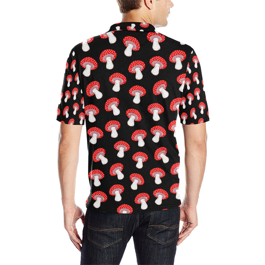 Mushroom Pattern Print Design A02 Men Polo Shirt