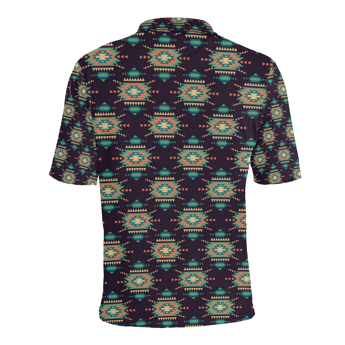 Navajo Geometric Style Print Pattern Men Polo Shirt