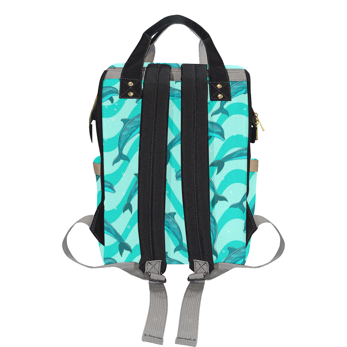 Dolphin Wave Print Diaper Bag Backpack