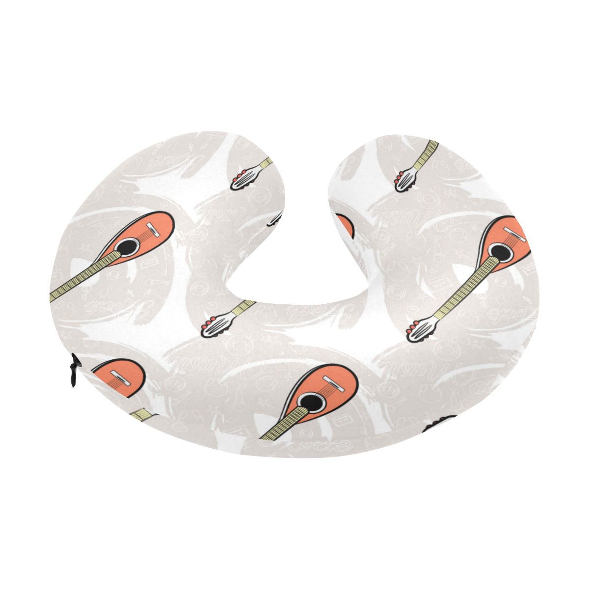 Mandolin Pattern Print Design 03 U-Shaped Travel Neck Pillow