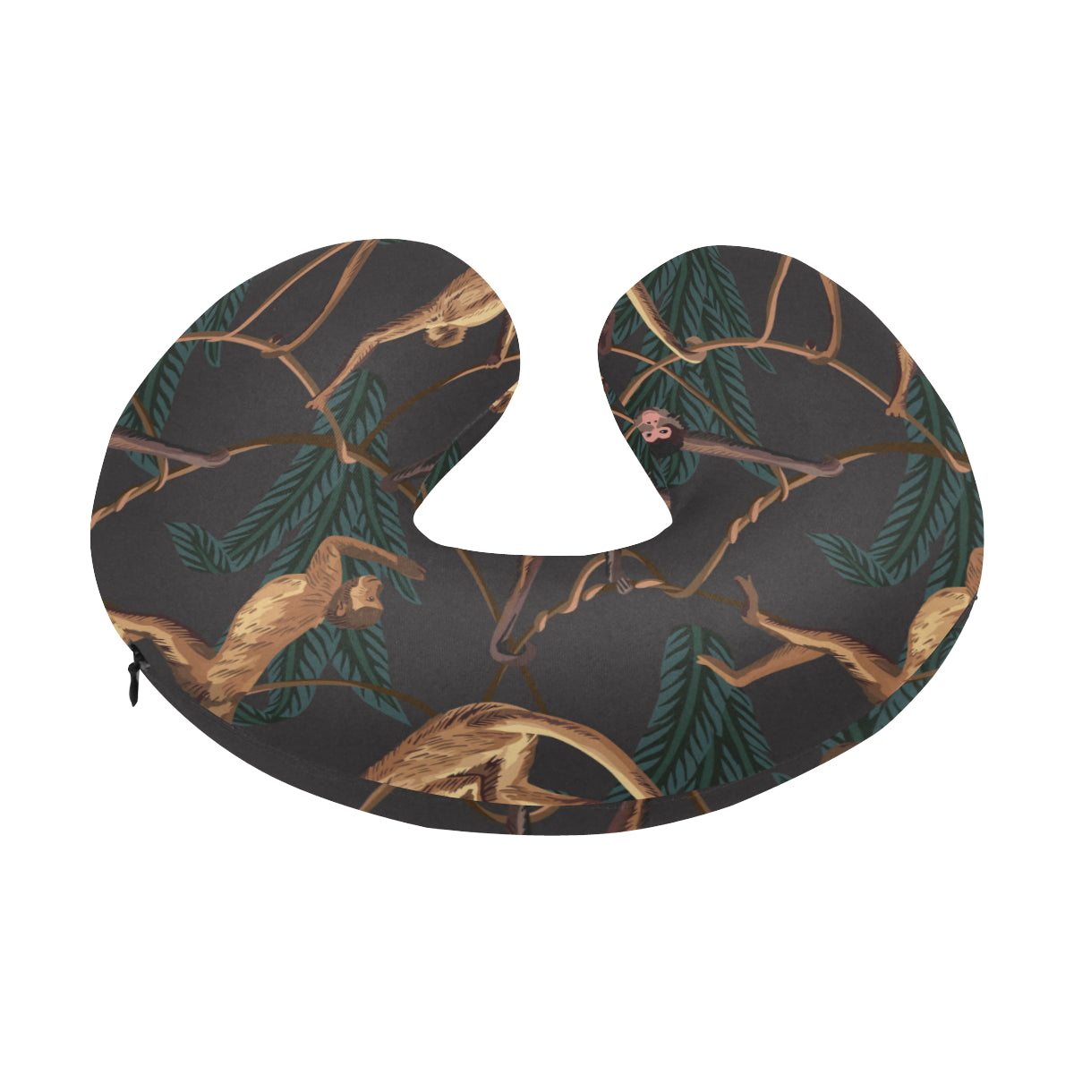 Monkey Pattern Print Design 02 U-Shaped Travel Neck Pillow